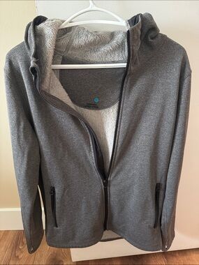Burton Gray Hooded Fleece-Lined Utility Jacket